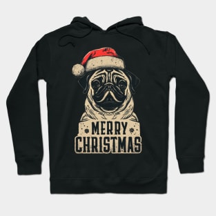 Funny Dog Santa Merry Christmas Vintage Hoodie